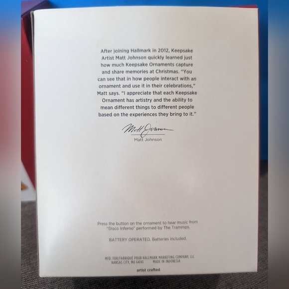 Hallmark Keepsake Disco Inferno Ugly Sweater Ornament (magic sound 2021) - Picture 3 of 4